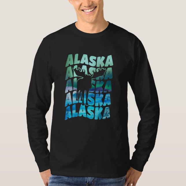 T-shirt Alaska Souvenir Aurora Borealis Northern Lights Sn (Devant)