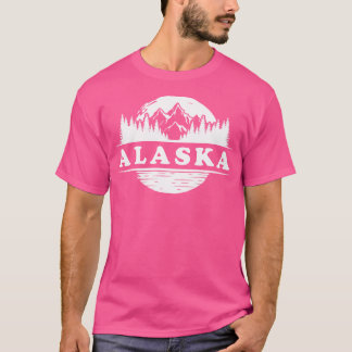 T-shirt Alaska Souvenir Randonnées Montagnes Forêt Camping