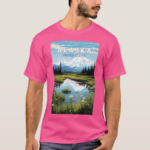 T-shirt Alaska Travel Art Vintage