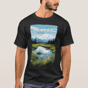 T-shirt Alaska Travel Art Vintage