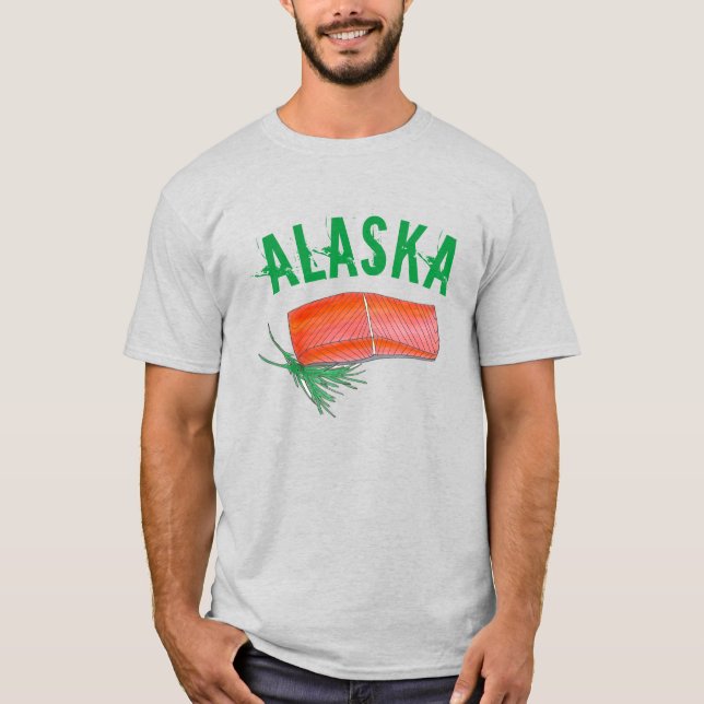 T-shirt ALASKA Wild Alaskan Saumon Poisson Filet de poisso (Devant)