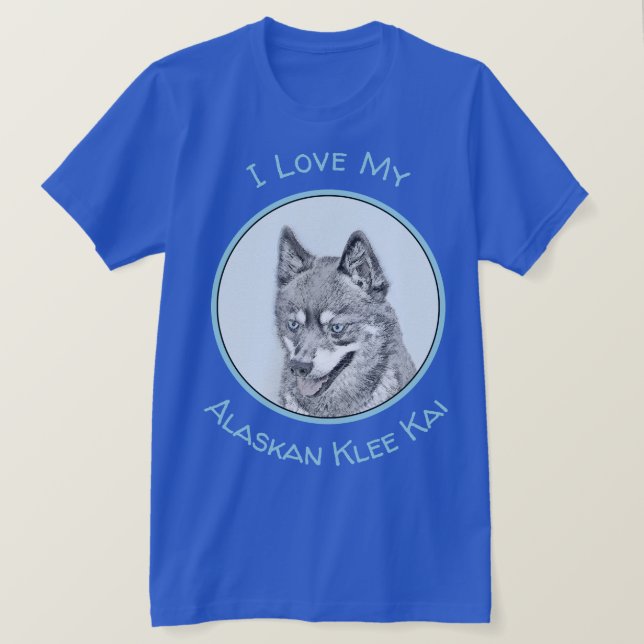 T-shirt Alaskan Klee Kai Peinture - Cute Original Chien Ar (Design devant)