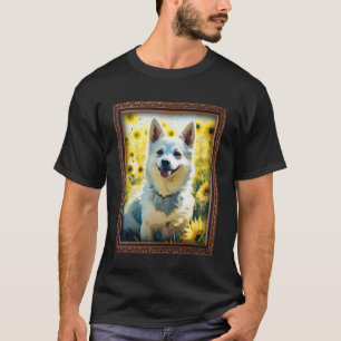 T-shirt Alaskan Klee Kai Peinture Fleur de Tournesol Maman