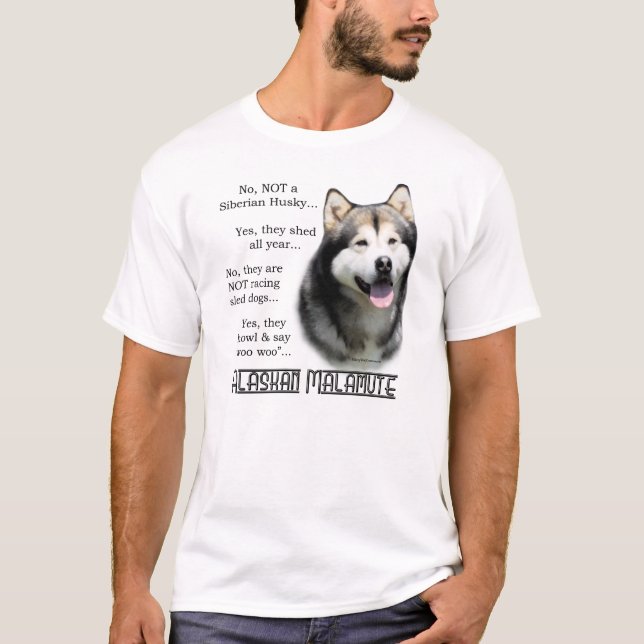 T-shirt Alaskan Malamute FAQ (Devant)