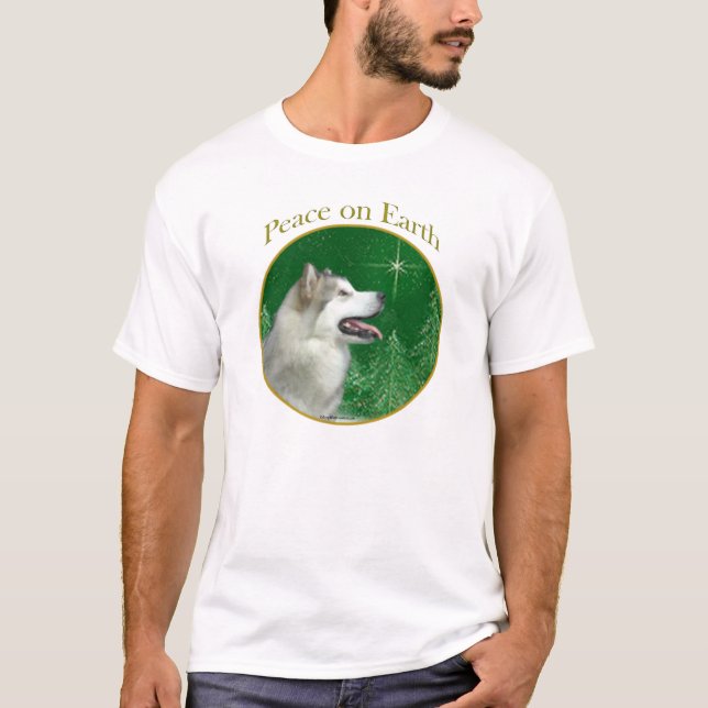 T-shirt Alaskan malamute la paix (Devant)