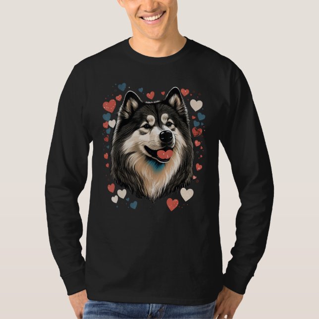 T-shirt Alaskan Malamute Love Valentines Day Alaskan Malam (Devant)