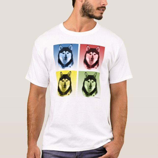 T-shirt Alaskan Malamute Pop Art (Devant)