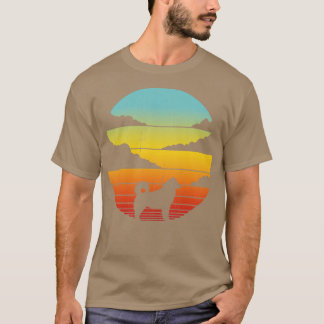 T-shirt Alaskan Malamute Retro Vintage Sunset 60s les anné