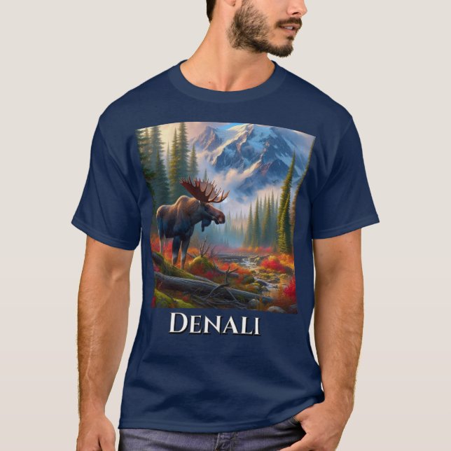 T-Shirt Alaskan Moose Parc National Denali (Devant)