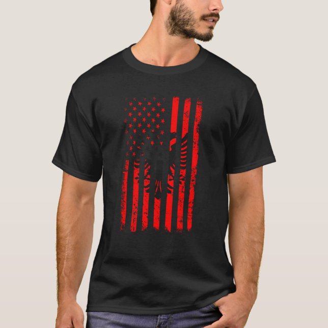 T-shirt Albanian American Flag Albania America Pride Herit (Devant)