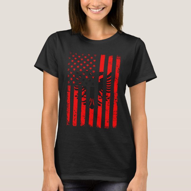 T-shirt Albanian American Flag Albania America Pride Herit (Devant)