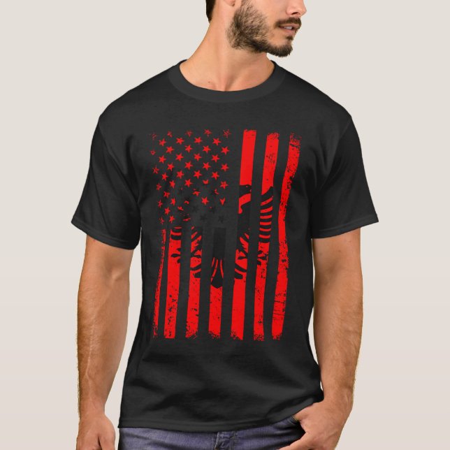 T-shirt Albanian American Flag Albania America Pride Herit (Devant)
