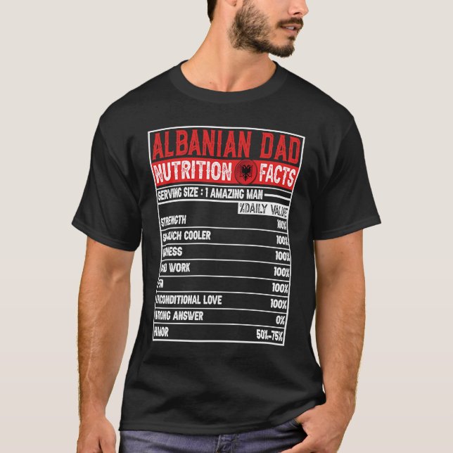 T-shirt Albanian Dad   Dad Hero Nutritional Father's Day (Devant)