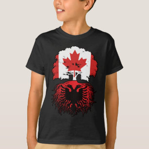 T-shirt Albanie Drapeau des racines canadiennes de l'arbre