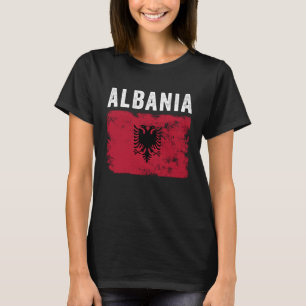 T-shirt Albanie Drapeau Hommes Distorsion Femmes Enfants A