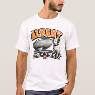 T-shirt Albany New York Nipper Dog Landmark Retro Design