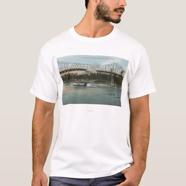 T-shirt Albany, Orégon - bateau de palette croisant (Devant)