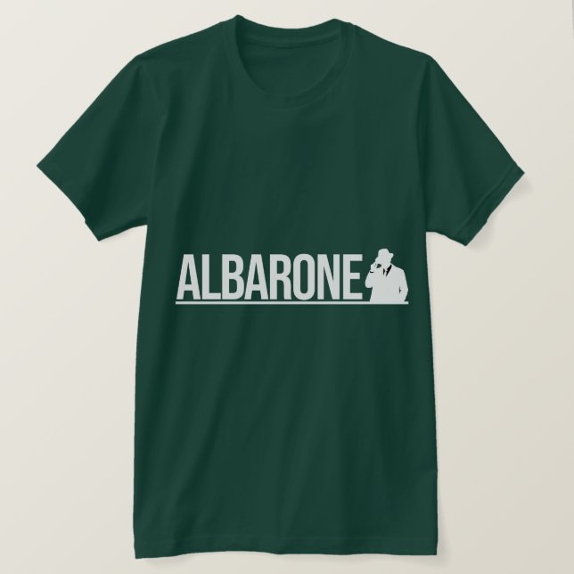 T-shirt Albarone Gangster Silhouette Graphic - White (Design devant)
