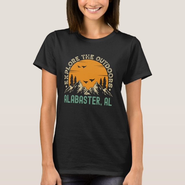 T-shirt Albâtre, Alabama - Explorez L'Extérieur (Devant)