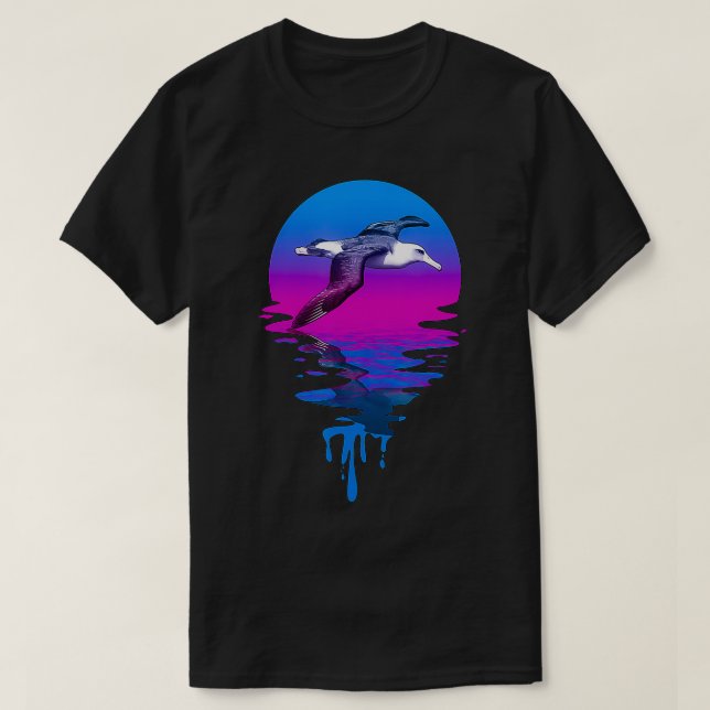 T-shirt Albatros Sunset Retro vintage (Design devant)