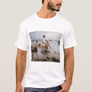 T-shirt Albert Edelfeue - Les garçons jouent sur le rivage