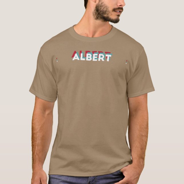 T-shirt Albert Nom Drôle Nom Albert thème des années 80 (Devant)