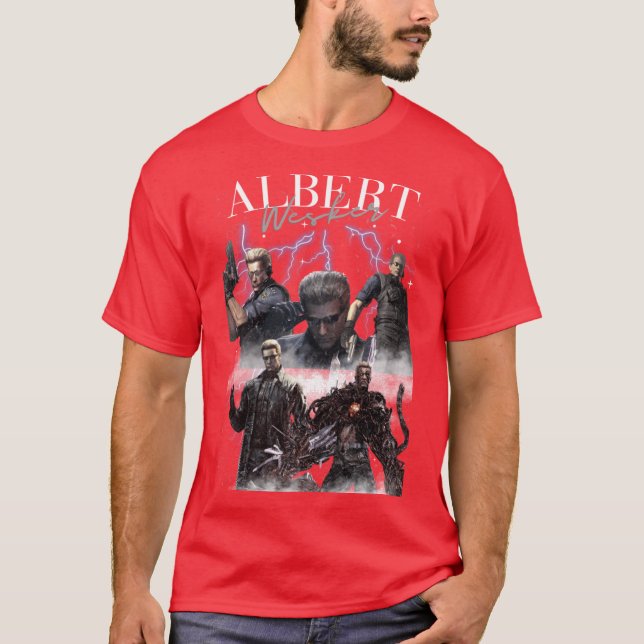 T-shirt Albert Wesker Collage Resident Evil Poster Video G (Devant)