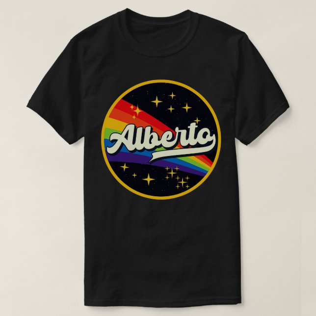 T-shirt Alberto Rainbow Dans L'Espace Style Vintage (Design devant)
