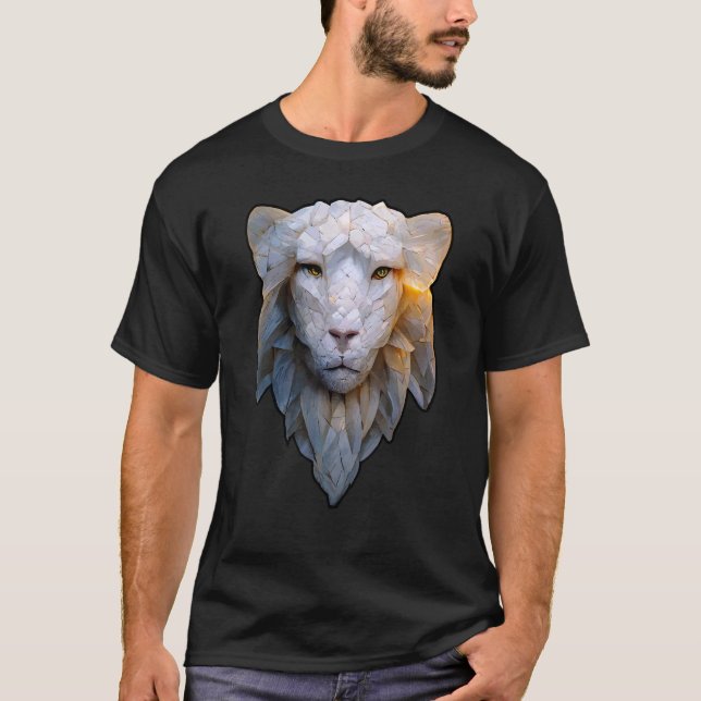 T-shirt Albino Lion Vector of Stoic Ethereal Leo with Feat (Devant)