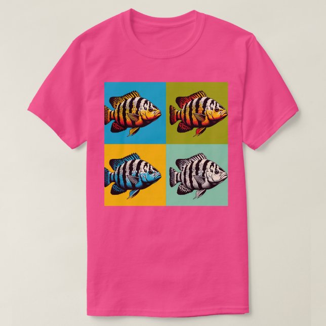T-shirt Albino Tiger Barb Cool Poisson tropical 1 (Design devant)