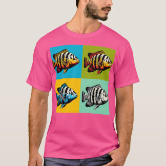 T-shirt Albino Tiger Barb Cool Poisson tropical 1