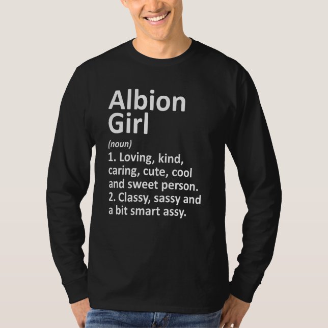 T-shirt Albion Girl Mi Michigan Funny City Accueil Racines (Devant)