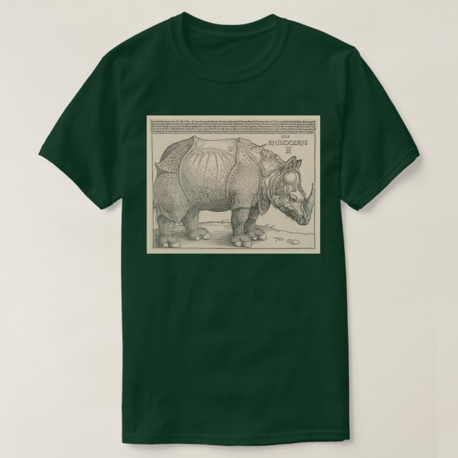 T-shirt Albrecht Durer Rhinoceros 3 (Design devant)