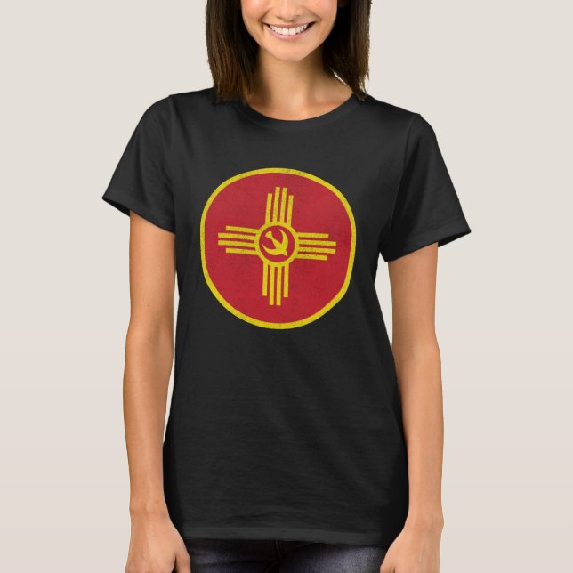 T-shirt Albuquerque New Mexico City flag roundel [distress (Devant)