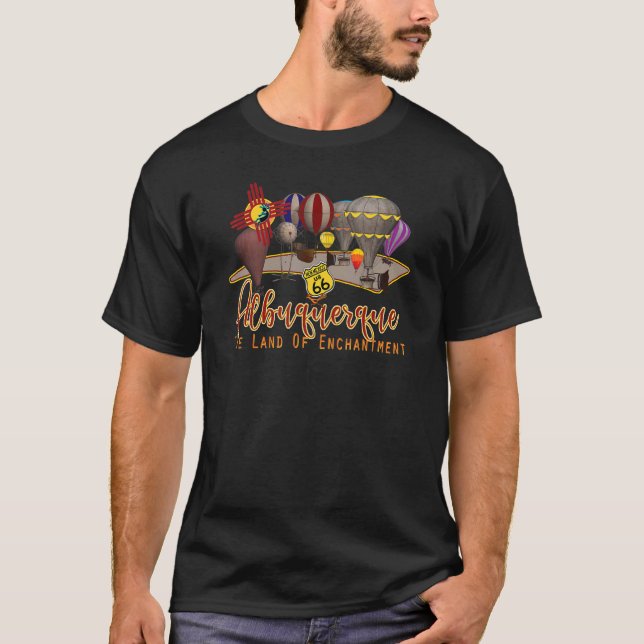 T-shirt Albuquerque New Mexico Highway 66 Hot Air Balloon (Devant)