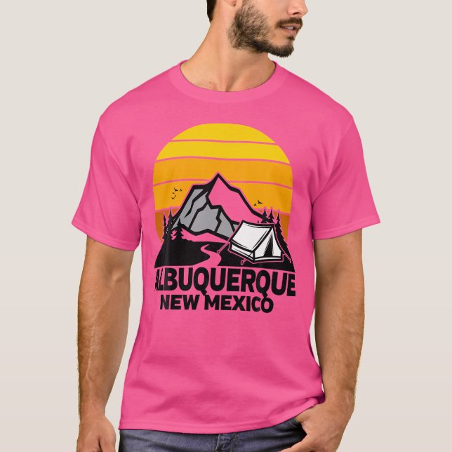 T-shirt Albuquerque Nouveau-Mexique Camping Retro Sunrise  (Devant)