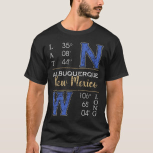 T-shirt Albuquerque Nouveau-mexique Latitude et longitude