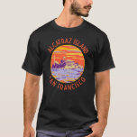 T-shirt Alcatraz Island San Francisco Cercle en détresse<br><div class="desc">Art vectoriel Alcatraz Island. Alcatraz Island à la tombée de la nuit avec un phare,  fortification militaire et prison fédérale située à San Francisco,  Californie.</div>