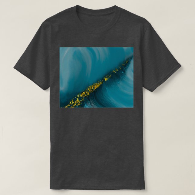 T-shirt alchimie abstrait barrage bleu (Design devant)