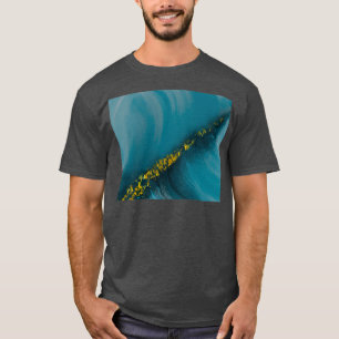 T-shirt alchimie abstrait barrage bleu