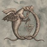 T-shirt Alchimie du soufre et du mercure<br><div class="desc">Le symbole magique ou sigile pour le soufre et le mercure entouré de deux dragons mordant la queue de l'autre dans un emblème pour une étape dans le processus d'alchimie pour transmuter le plomb dans l'or pur. ⚗"Disponible sur plus de produits" et les styles de vêtements avec le lien. ©...</div>