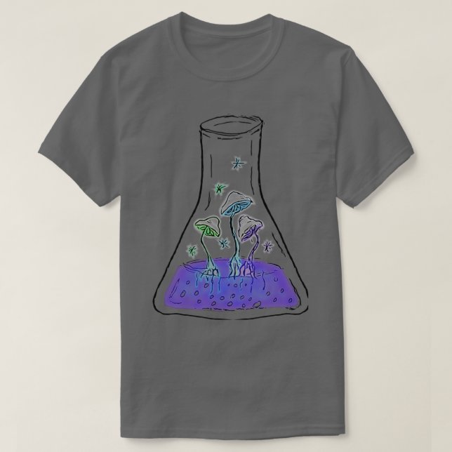 T-shirt Alchimiste Champignons Elixir Alchimie Flacon Psyc (Design devant)