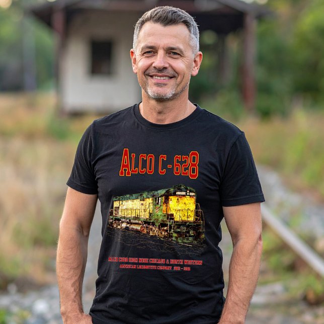 T-shirt Alco C-628 aka Alco Century 628 Diesel Locomotive (Alco C-628 aka Alco Century 628 Diesel Locomotive. Mens Basic T-Shirt)