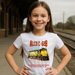 T-shirt Alco C-628 Diesel Locomotive et drapeau américain