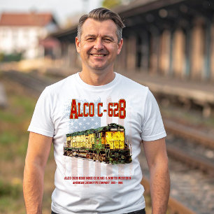 T-shirt Alco C-628 Diesel Locomotive et drapeau américain