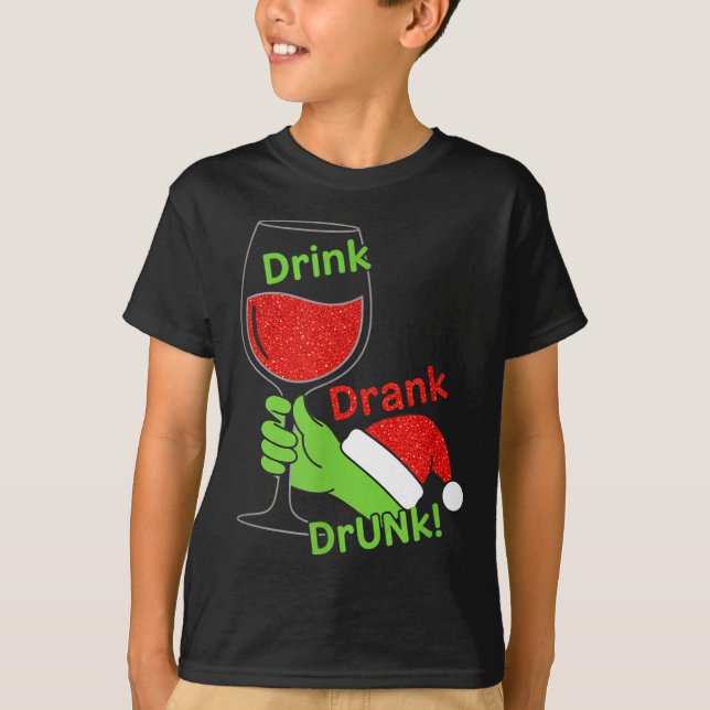 T-shirt Alcohol &amp; Tails Drink Drank Drunk! Funny Chris (Devant)