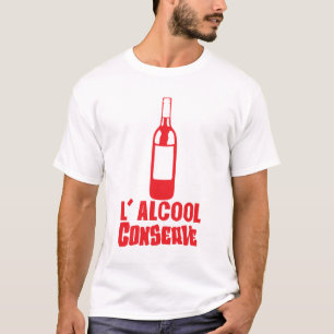 T-shirt alcool conserve bouteille vin humour boire