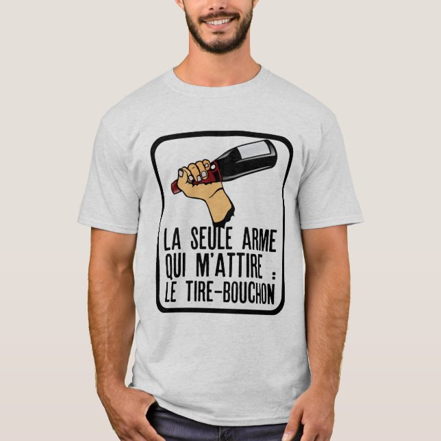 T-shirt alcool humour apero citation bouteille vin main ti (Devant)