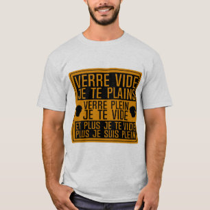 T-shirt alcool humour verre vide plains plein biere citati