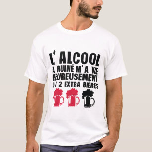 T-shirt alcool ruine vie 2 extra biere humour 13